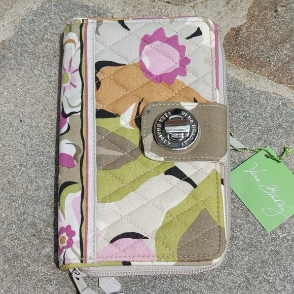 Vera Bradley Portobello Road Floral Lg Zip-Around Wallet Purple/Green NWT Wallet - Picture 4 of 11